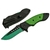 Couteau pliant 19,8cm clip ceinture - noir et vert