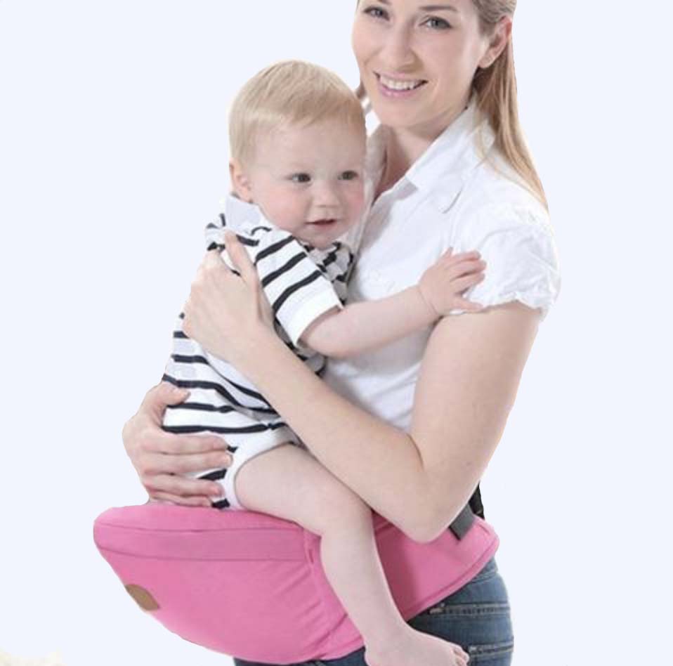 Porte-bébé physiologique rose avec confort dorsal