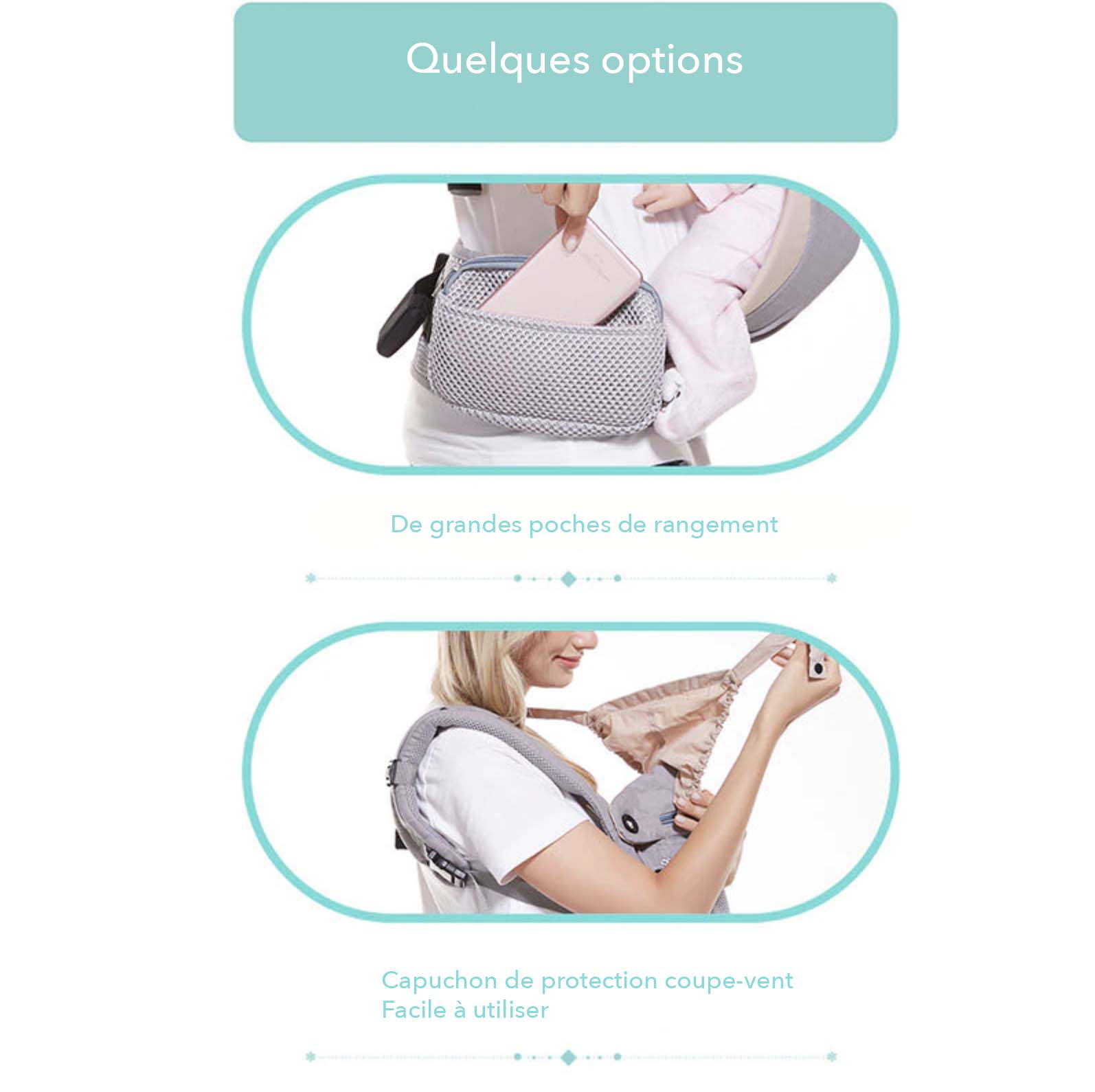 porte-bébé physiologique multifonctionnel respirant options