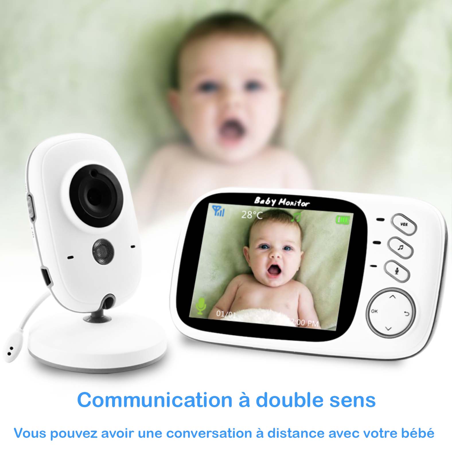 babyphone vidéo baby monitor multi-langage