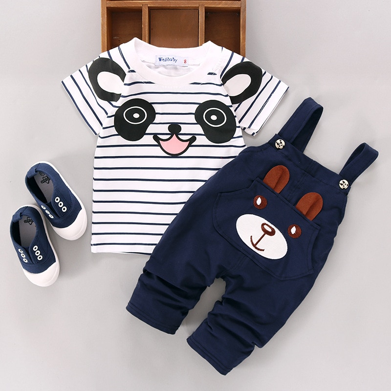 Ensemble t-shirt panda &amp; salopette lapin pour bébé