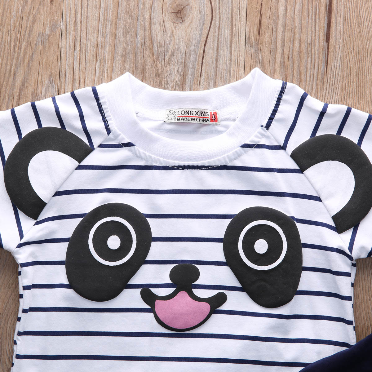 Ensemble t-shirt panda &amp; salopette lapin pour bébé