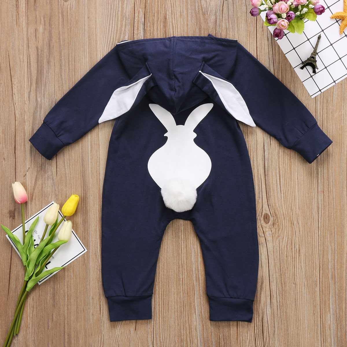Barboteuse Bébé Garçon Manches Longues Avec Nœud Papillon - 100% Coton, Taille 3-24 Mois