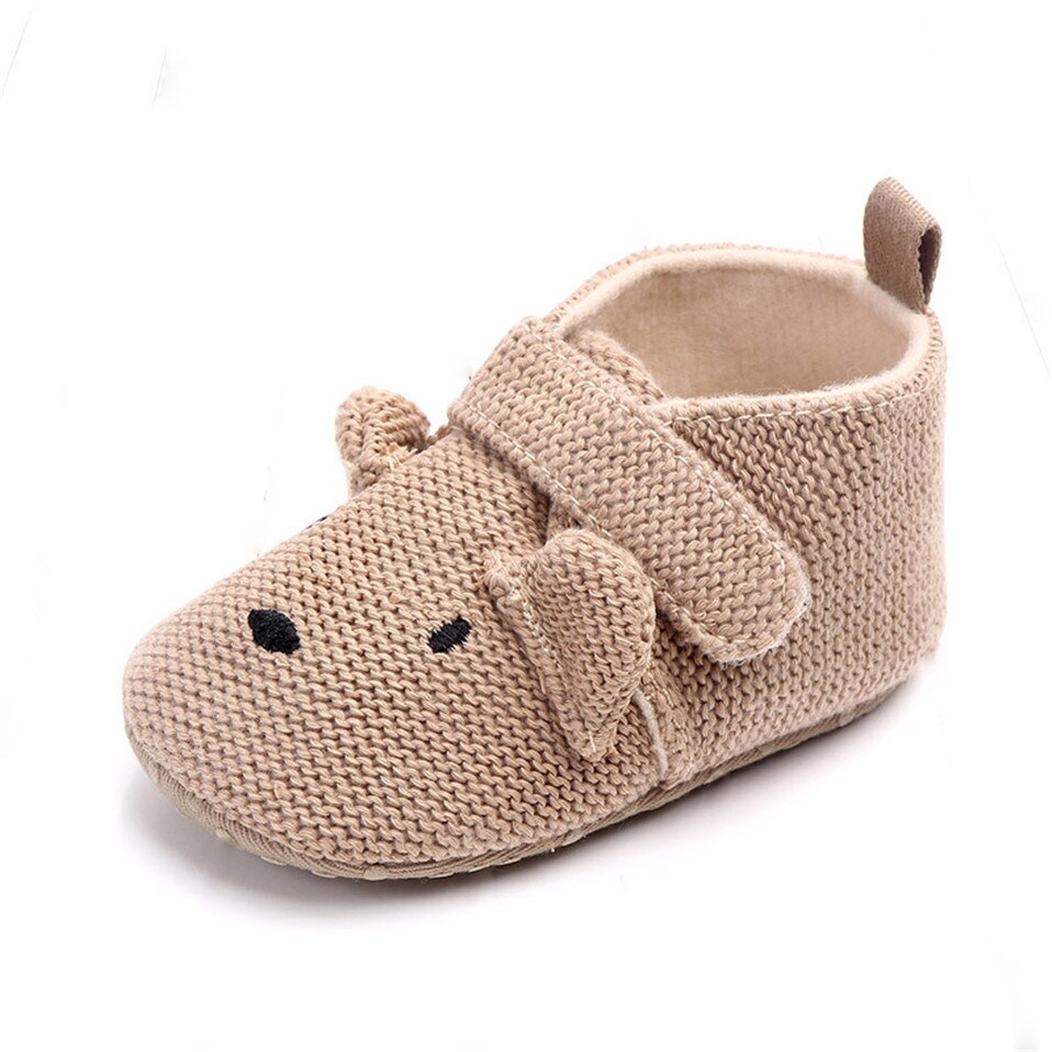 chaussures-bébé-antidérapante-souples-marron-chien