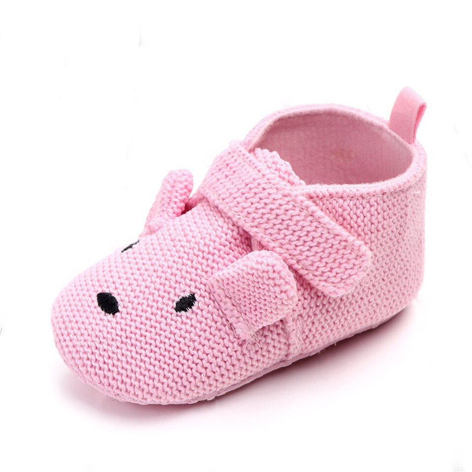 chaussures-bébé-antidérapante-souples-rose-chien