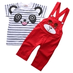 Ensemble t-shirt panda & salopette lapin pour bébé