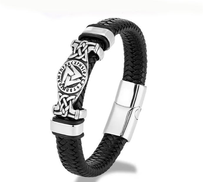 bracelet cuir celtique Valknut homme boutique zen style