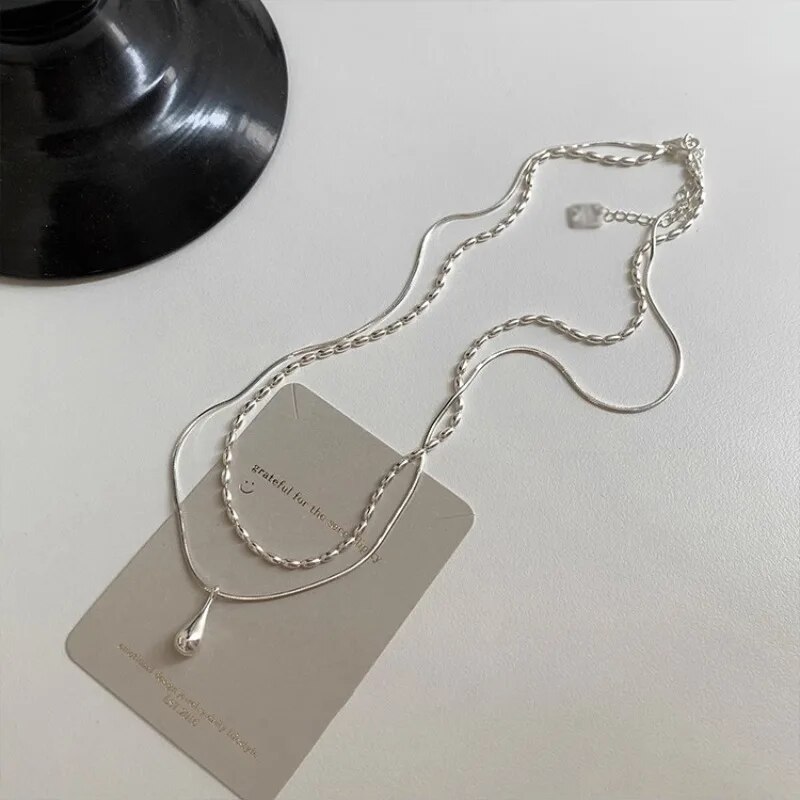 VENTFILLE-Collier-goutte-d-eau-en-argent-regard-925-pour-femme-et-fille-bijoux-simples-double