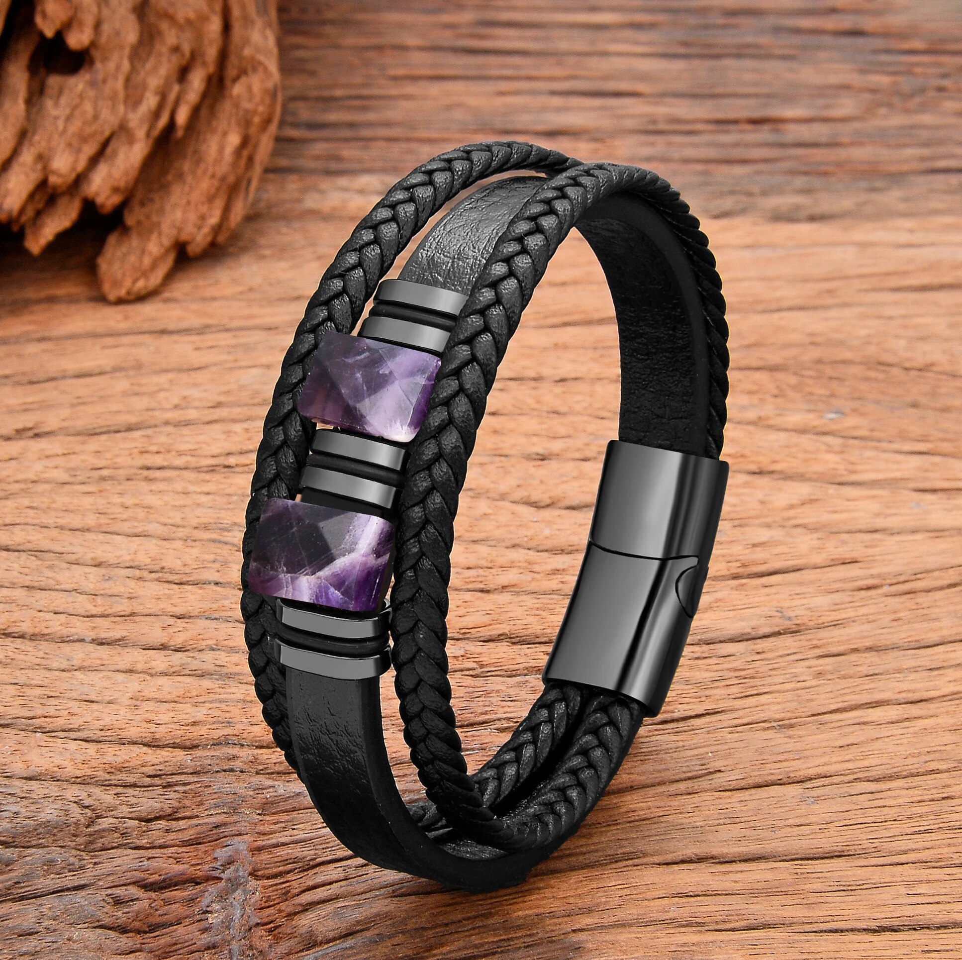 Bracelet-quartz-en-acier-inoxydable-pour-hommes-et-femmes-bracelets-en-pierre-g-om-trique-accessoires