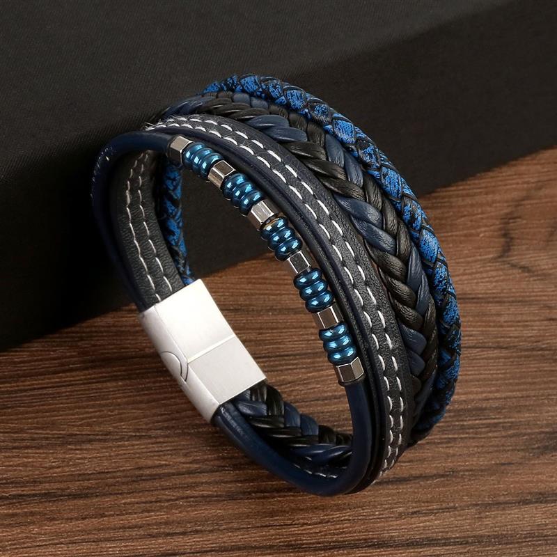 Bracelet-en-cuir-perl-multicouche-pour-hommes-bijoux-de-mode-classique-nouveau-vente-en-gros-livraison