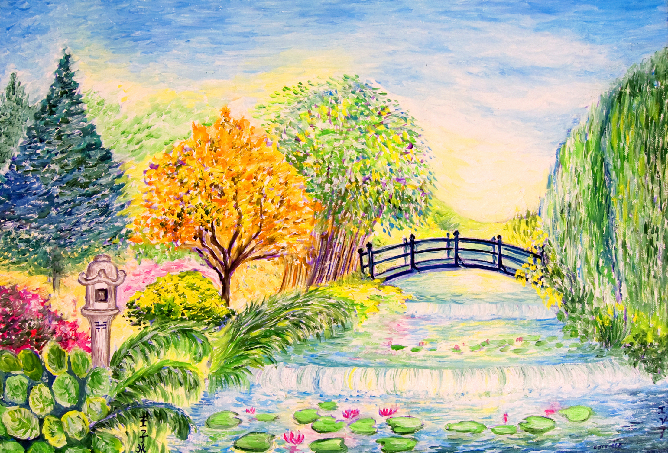 toile zen pont japonais