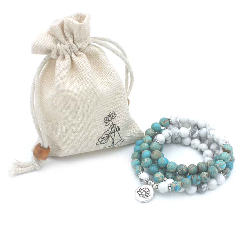 Bracelet-Howlite-Mala-Yoga-pour-femmes-pierre-naturelle-Lotus-108-la-mode-Bracelet-breloques