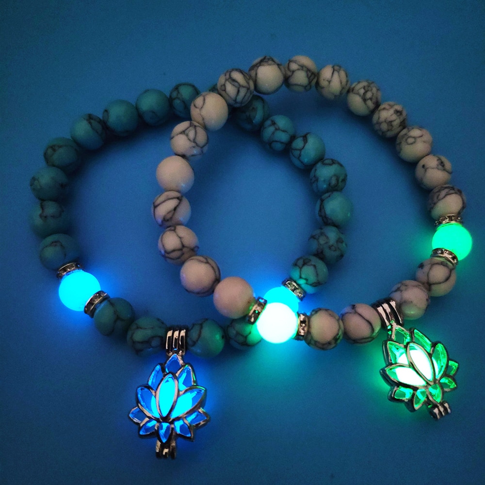 Bracelet pour femme perles luminescentes boutique zen style