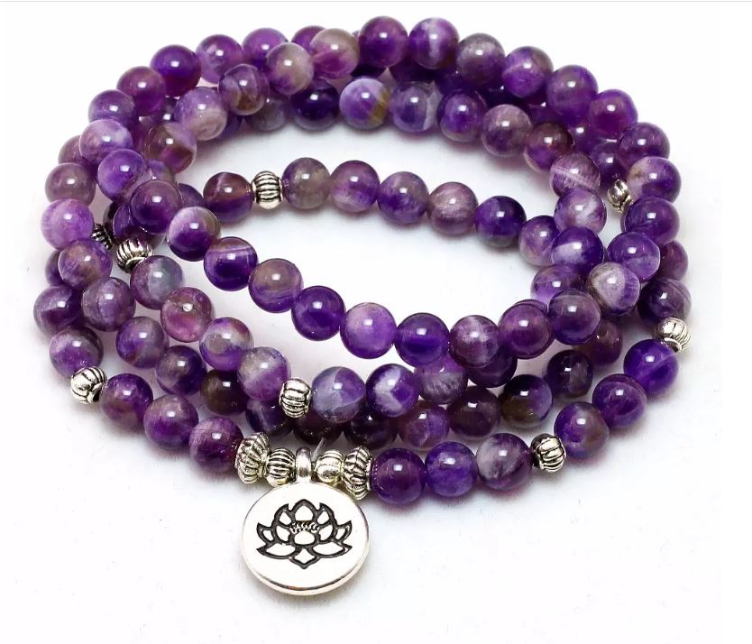 bracelet mala en amethyste