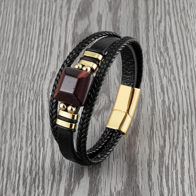Bracelet-3-couches-en-cuir-pour-hommes-nouveau-bijou-carr-en-pierre-d-oeil-de-tigre