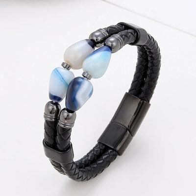 Nouveau-Bracelet-en-pierre-en-forme-de-goutte-d-eau-et-Bracelets-en-cuir-multicouche-Bracelets