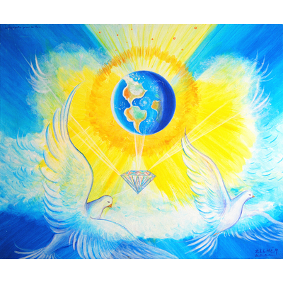 tableau inspirant  paix sur terre reproduction peinture ellhea