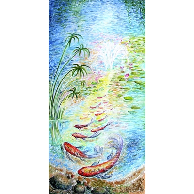 toile zen poissons perles peintre ellheac7