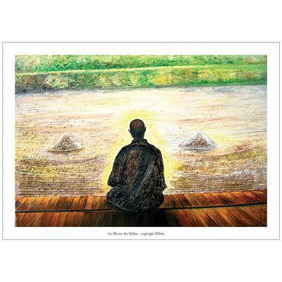 poster meditation moine des sables peinture ellhea