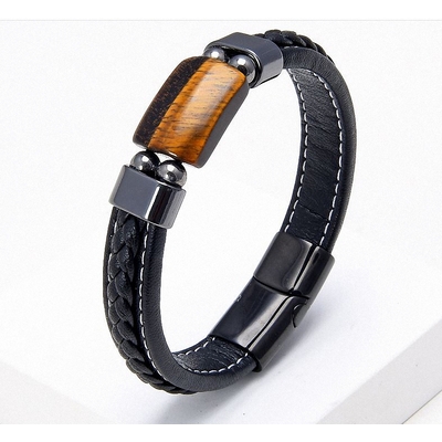 bracelet homme oeil tigre jaune c7