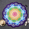 Tapis meditation mandala bleu vert jaune rose boutique zen style