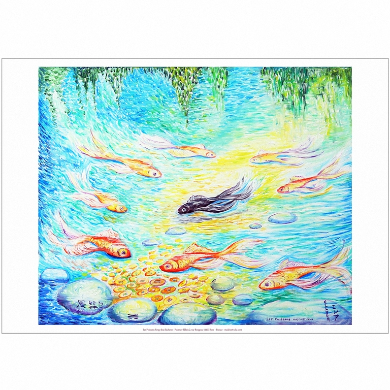 Poster Feng-shui Poissons Richesse/tableaux-zen/Boutique Zen Style