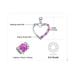 Jewelrypalace-collier-avec-pendentif-c-ur-en-argent-Sterling-925-pour-femme-bijou-en-saphir-Rose