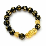 Feng-Shui-obsidienne-pierre-perles-Bracelet-hommes-femmes-unisexe-Bracelet-or-noir-Pixiu-richesse-et-bonne