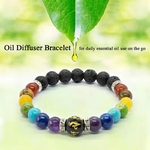 7-Chakra-Bracelet-avec perles de lave diffuseur huile essentielle Boutique Zen Style