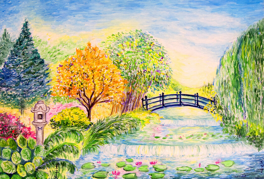 toile zen pont japonais