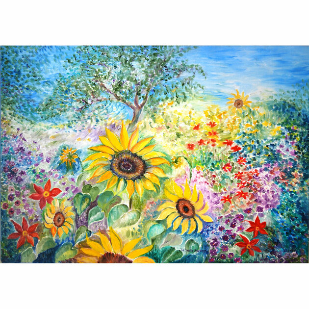 toile-zen-nature-feng-shui- tournesols-copyright-ellhea