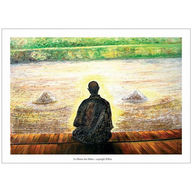 poster meditation moine des sables peinture ellhea