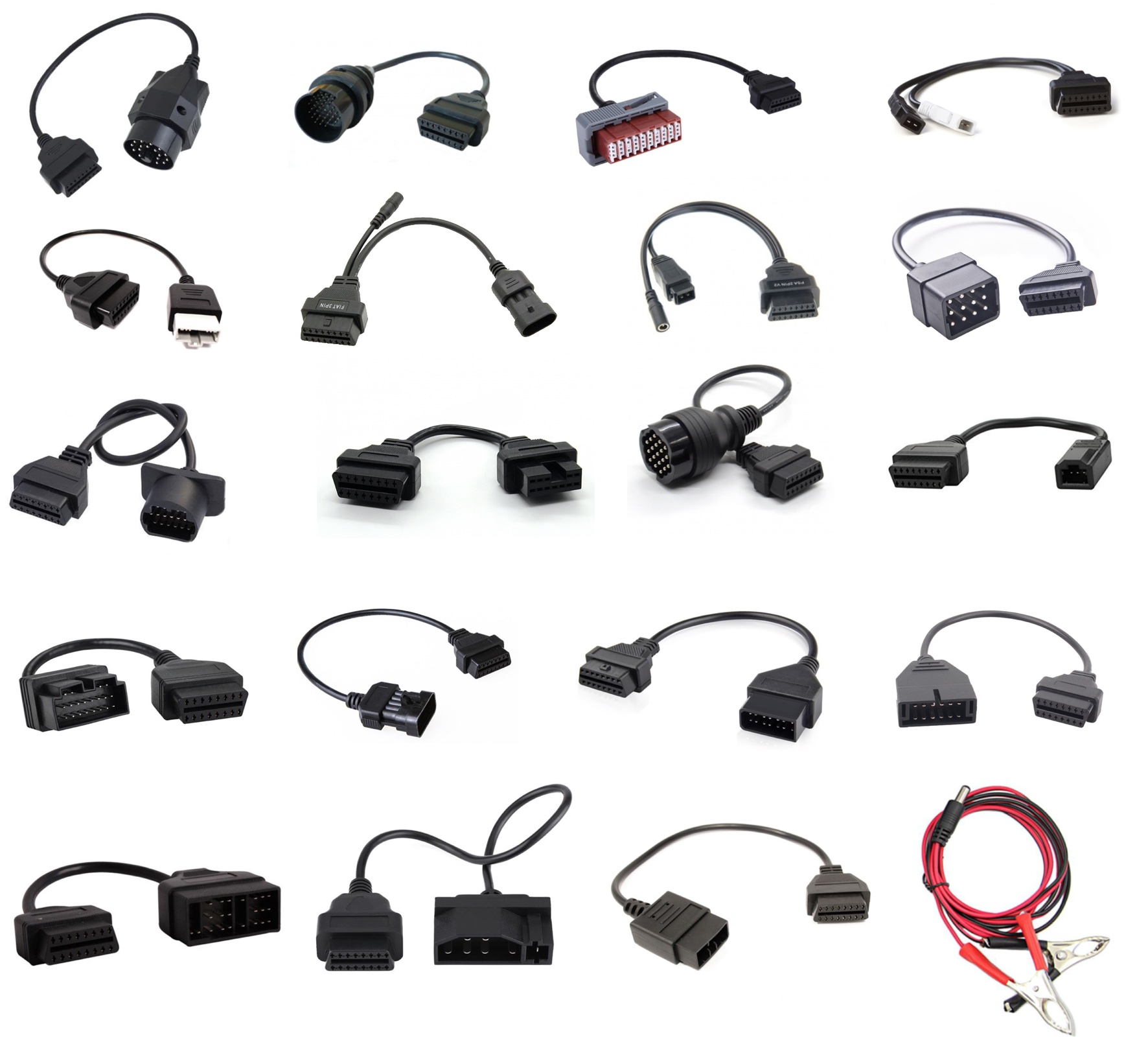 Kit de 20 adaptateurs Auto OBD pour valise de diagnostic auto