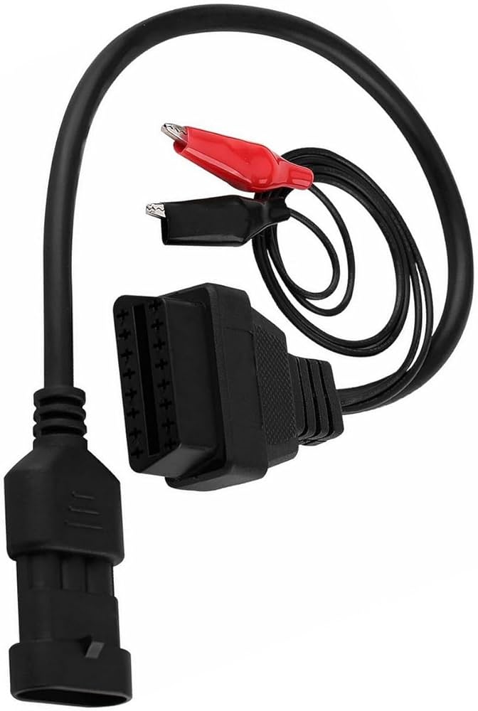 AMHTDOL Adaptateur OBD Pour Fiat 3 Broches OBD1 Vers OBD2 16 Broches, Compatible Avec Véhicule Fiat 3 Broches Avec 2 Clips, Fonctionne Avec ELM327 OBDii Outil De Numérisation/lecteur De Code