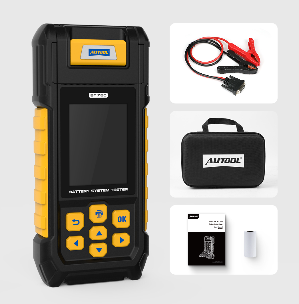 AUTOOL BT760 - Testeur de batterie - Contenu du pack - iCarsoft France.