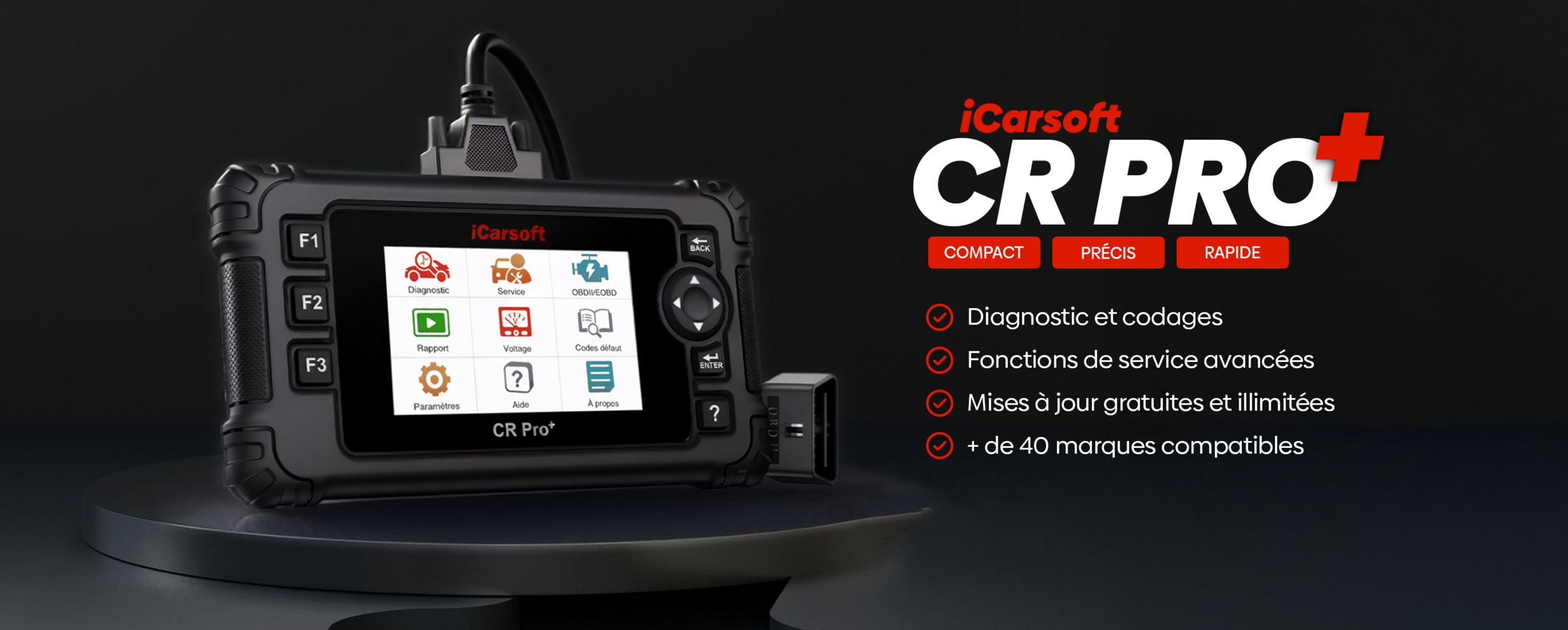 iCarsoft CR Pro+ — compact, précis, rapide