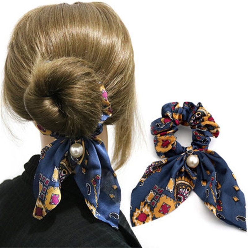 Grand-n-ud-cheveux-anneau-accessoires-cor-en-am-rique-corde-lastique-Vintage-motif-nou-ruban