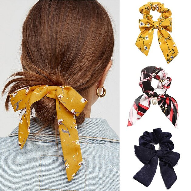 Grand-n-ud-cheveux-anneau-accessoires-cor-en-am-rique-corde-lastique-Vintage-motif-nou-ruban