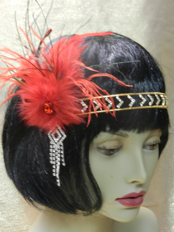 Années 20 Headband Charleston Paillettes et Plumes