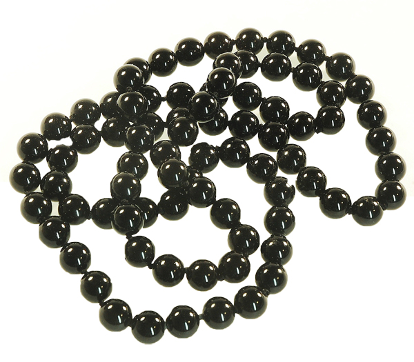 Collier de Perles En Verre noir