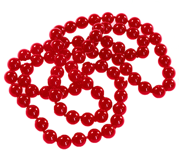 Collier de Perles En Verre rouge