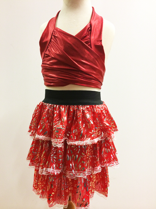 jupe-volants-lame-rouge-z