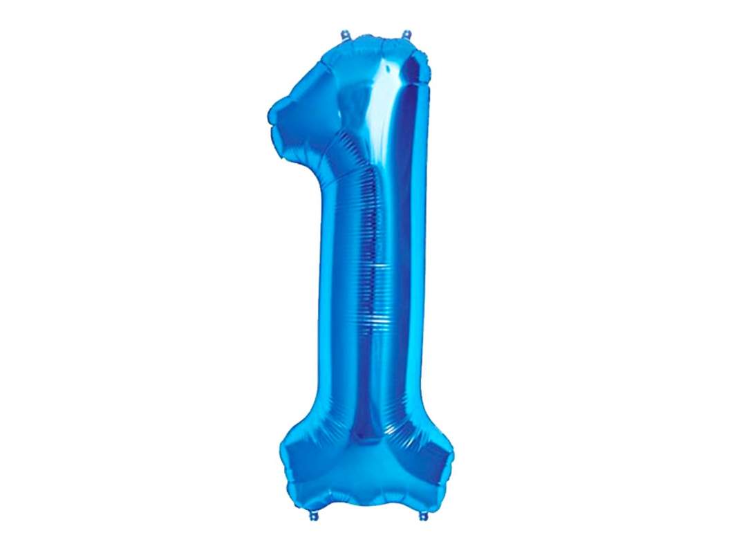 Ballon géant chiffre 1 aluminium bleu 104 cm - Ballons/Ballons