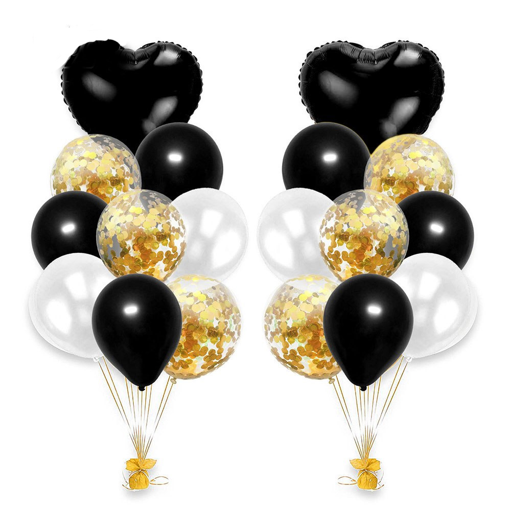 Bouquet ballons noir et or - Bouquet de Ballons 