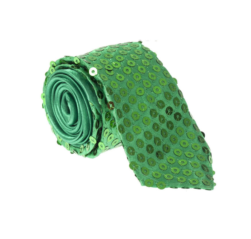 cravate-paillette-verte-luxe