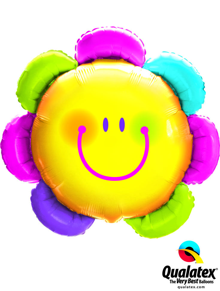 ballon fleur smiley