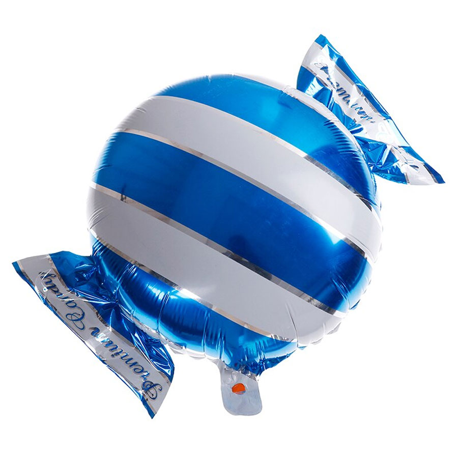 Ballon mylar aluminium bonbon bleu - Ballons/Ballons aluminium Mylar à  thème 