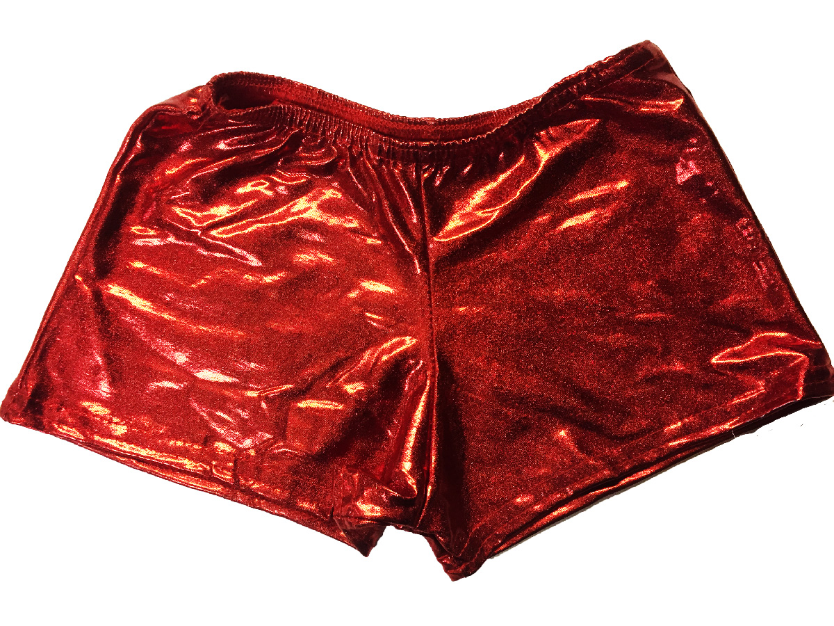 SHORT METALLISE ROUGE