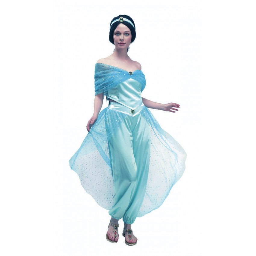 Déguisement princesse Jasmine femme orientale bleue - Magie du Déguisement  - 1001 nuits