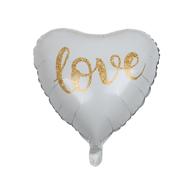 ballon mylar coeur blanc love